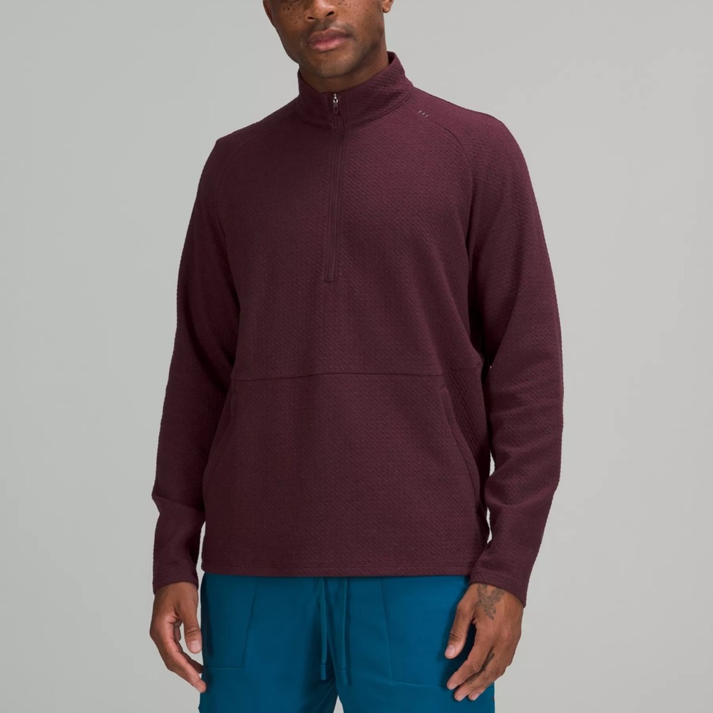 lululemon At Ease Half Zip In Heathered athletica Classic